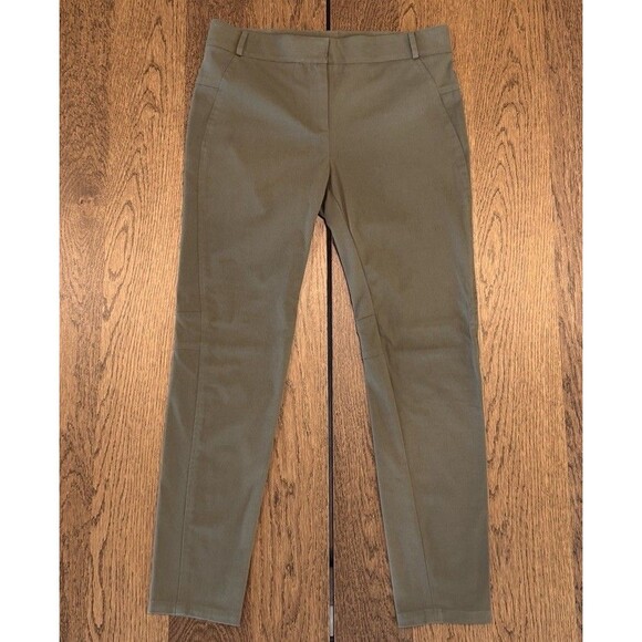 Veronica Beard Blossom Biker Pants Women’s 8 Army Green Belt Loops Made In USA - Picture 1 of 11